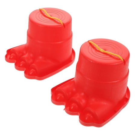 KALLORY 2Pcs Toy Stilts For Kids Red Tall Stilts For Coordination Exercise And