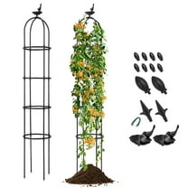 Resenkos GIANTEX 2-Pack Garden Obelisk Trellis for Climbing Plants-Black