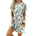thumbnail image 6 of Deago Women's Summer Dresses Beach Boho Casual Loose T-Shirt Dress Floral Short Sleeve Flowy Sundress with Pockets, 6 of 9