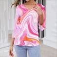 thumbnail image 2 of New Fashion Oversize Shirts Tops for Womens 3/4 Sleeve Spring And Summer Print Top Collar Button Sexy Shirt 3/4 Sleeve Long Sleeve V Neck Top/Shirt Gifts for Womens, 2 of 7