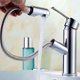 thumbnail image 5 of Grifo monomando para lavabo, Grifo de cocina con ducha extraíble, Grifo de cocina de un solo orificio, Grifo de baño, Antisalpicaduras, Mezclador de agua fría y caliente, 5 of 5