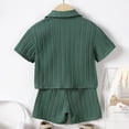 thumbnail image 4 of Boys Summer Beach Outfits 2 Piece Casual Short Sleeve Shirt and Shorts Set for Toddler Kids Playground, 4 of 4