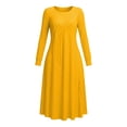 thumbnail image 7 of QUNYINEY Fall Women's Dresses Striped Casual Long Sleeve Midi A Line Dress Flowy Loose Fit Crew Neck Dresses, 7 of 7
