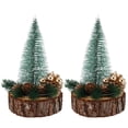 thumbnail image 1 of Árbol de Navidad de escritorio, 2 piezas, 22 cm, mini árbol de Navidad artificial, decoración navideña, elaborado por expertos Jadeshay A, 1 of 8