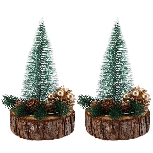 Árbol de Navidad de escritorio, 2 piezas, 22 cm, mini árbol de Navidad artificial, decoración navideña, elaborado por expertos Jadeshay A