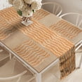 thumbnail image 2 of Ambesonne Burnt Orange Table Runner & Placemats, Chevron Zigzag Print, Placemat 4 pcs + Runner 14"x72", Burnt Orange Off White, 2 of 2