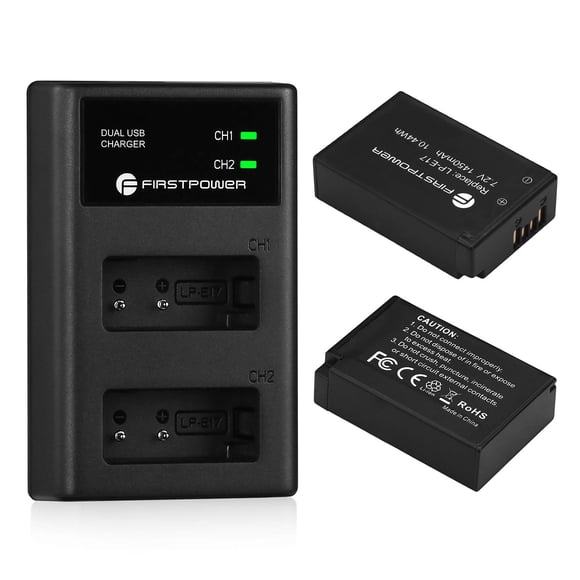 Batería y cargador USB dual FirstPower LP-E17 x2 Canon EOS