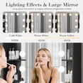 thumbnail image 2 of Vanity Desk with Mirror and Lights, Makeup Dressing Table with Power Outlet, Stool, 2 Drawers & 6 Shelves, 2 of 6