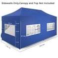 thumbnail image 3 of Ainfox 5-Piece Sidewalls for 10x20 Pop Up Canopy Tent, 420D Oxford PVC Waterproof Sun Shade Privacy Walls with Windows & Zippers, Blue, 3 of 5