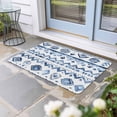 thumbnail image 2 of Southwestern Boho Doormat Outdoor Entrance 24"x36", Blue Aztec Oriental Abstract Patterns Absorb Moisture Dirt Door Mats, Non-Slip Rubber Backing Floor Mats Indoor, Low-Profile Front Door Rugs, 2 of 9