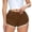 Brown, variant on Bmisegm Womens Athletic Shorts Color Block Fashion Running Stretch Tight Yoga Sports Running Shorts for Women Purple S