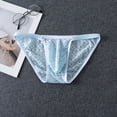 thumbnail image 2 of KHONTS Thongs for Men Underwear Lace Thongs Mesh Breathable Briefs Blue L, 2 of 6