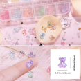 thumbnail image 2 of 60 piezas 3D lindo oso resina decoración de uñas, cristal Aurora Gummy Bear Nail Rhinestones diseño manicura decoración, uñas brillo gelatina adornos oso joya, 2 of 5