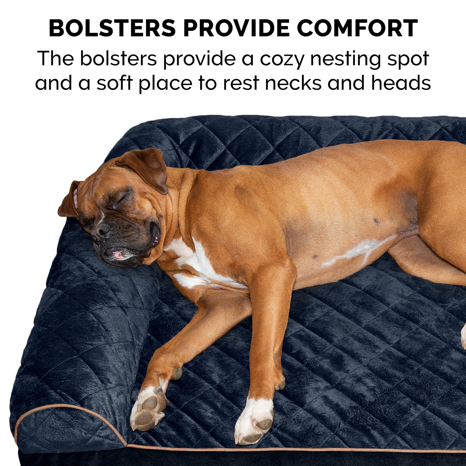 furhaven quilted faux fur & velvet goliath chaise dog bed