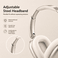 thumbnail image 3 of Y01 Steel Headband Bluetooth 5.3 Over-Ear Headphones with Active Noise Cancelling, Hi-Res Audio, 48H Playtime, Built-in Mic, Foldable, Gold, 3 of 6