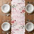 thumbnail image 6 of Pink Valentine's Day Table Runner - 48 Inch Long, Kitchen Dining Table Runner Dresser Scarves, Spring Floral Romance Roses Gnomes Farmhouse Decor for Coffee Tables Wedding Party Banquet, 6 of 8