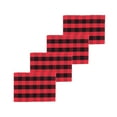 thumbnail image 2 of Franklin Buffalo Check Gingham Plaid Woven Black And Red Placemats Set of 4, 13" x 19", 2 of 5