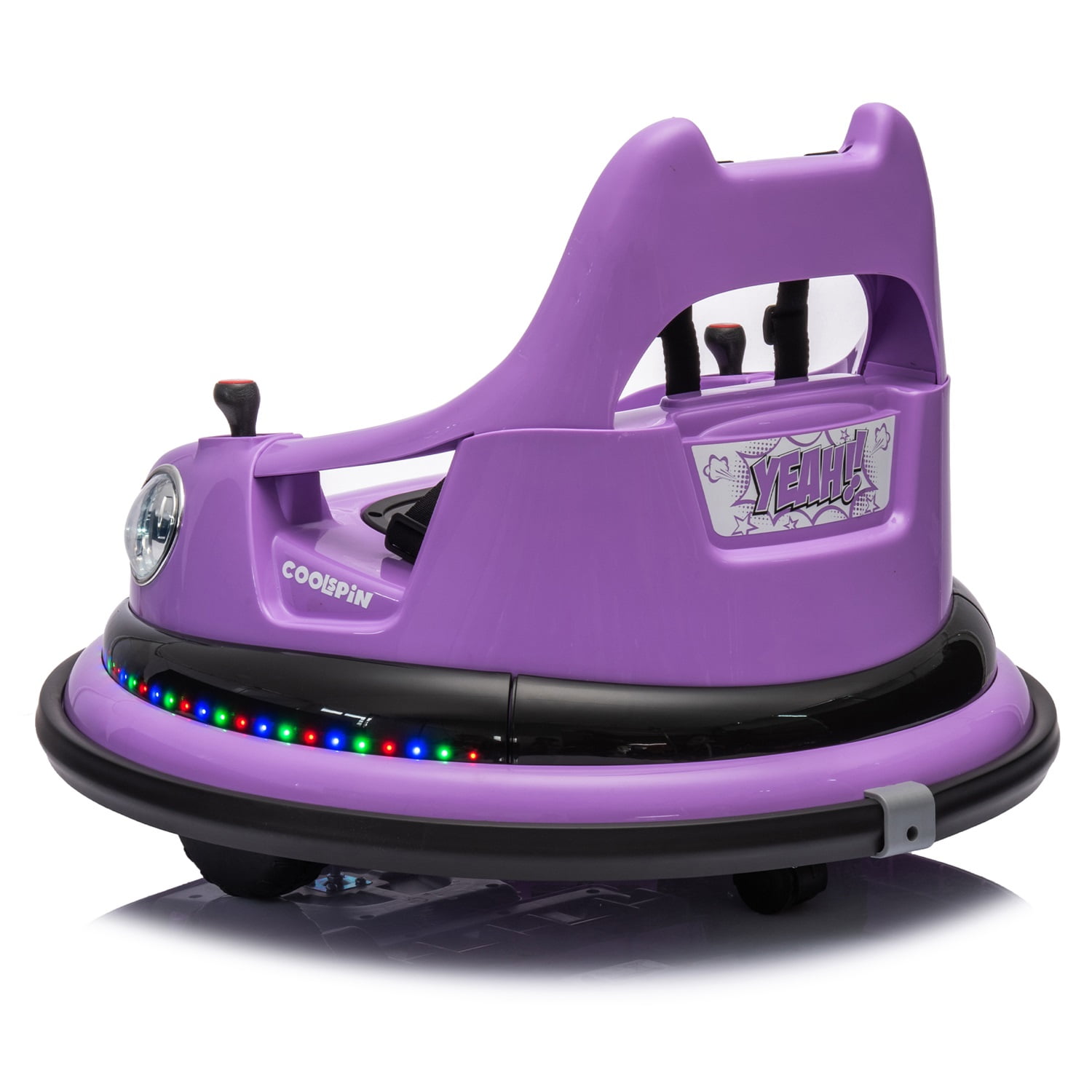 CIPACHO 12V Electric Ride On Bumper Car for Kids & Toddlers 1.5-5 Years Old, Baby Bumping Toy Gifts, LED Lights, 360 Degree Spin, Purple