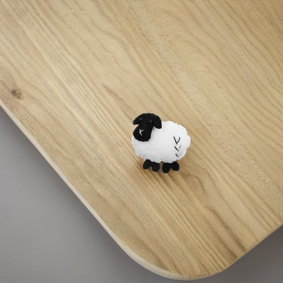 RENACLIPY Felt Ornaments 5pcs Cartoon Sheep Charms for Holiday Decorations and Giving
