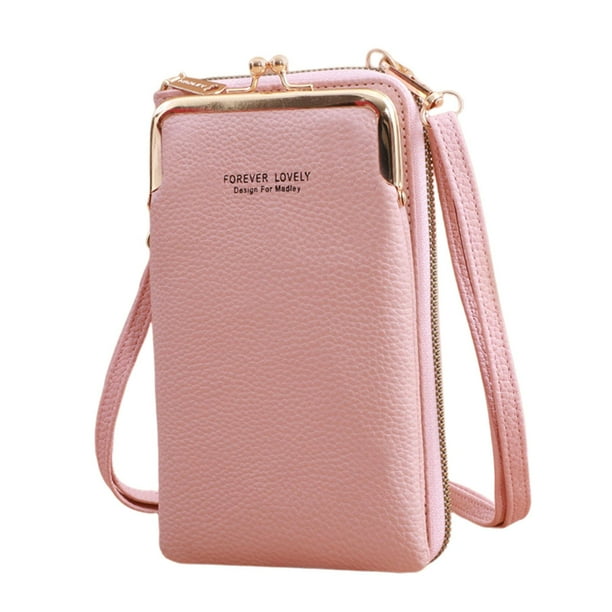 Bolso bandolera para teléfono móvil, bolso bandolera para mujer, bolso bandolera para teléfono móvil Rosa