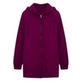 thumbnail image 5 of SDNall Hoodies for Women Solid Color Hoodie Zipper Long Sleeve Sweatshirts Long Coat Tops with Pockets (Sizes S-XXXXL), 5 of 9