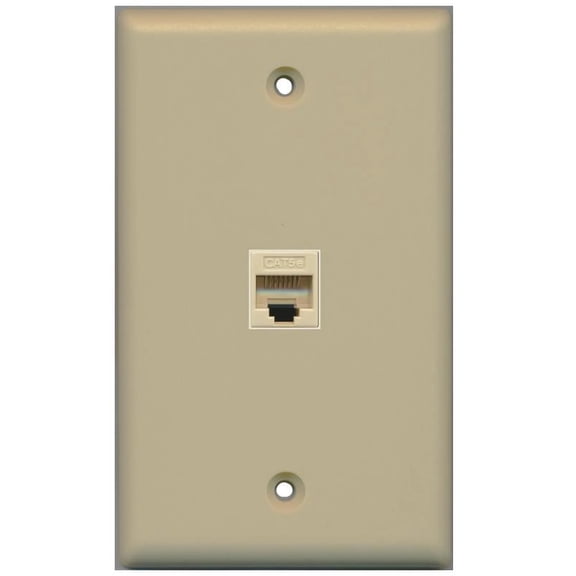 RiteAV 1 Gang 1 Port Cat5e Wall Plate - Ivory