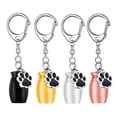 thumbnail image 2 of Keychain Pet Ash Urn Metal Pet Cremation Urn Souvenir Cylinder Funeral Waterproof Ash Container Bottle with A Paw Pendant, 2 of 5