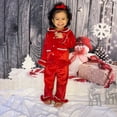 thumbnail image 3 of Gupgi 2 Piece Toddler Girl Pajamas,Solid Pjs Ruffle Long Sleeve Button Velvet Tops+Pants, 3 of 9