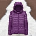 thumbnail image 5 of keusn women's packable down jacket lightweight puffer jacket hooded winter coat purple s, 5 of 6