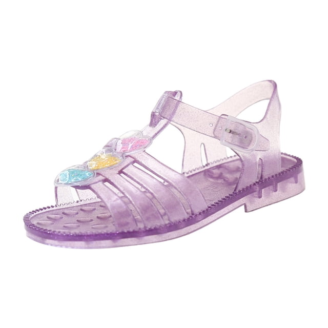 IUJSOY Girls Jelly Sandals Summer Open Toe Princess Dress Shoes Fisherman Gladiator Beach Shoes