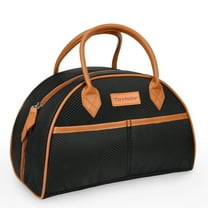 Tirrinia Insulated Lunch Bag for Women w/ Leather Handle, Reusable Tote Bag for Men, Fashionable Cooler Lunch Box for Working/Picnic, Black