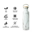 thumbnail image 4 of Elemental Classic Insulated Water Bottle, Leak Proof Thermos Water Bottle with Bamboo Lid and Metal Ring, Reusable Insulated Stainless Steel Water Bottle, 25oz - White Marble, 4 of 9