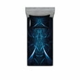 thumbnail image 2 of Fractal Bedding Set with Sheet & Covers, Abstract Spooky Hollow with Line Effects Creative Modern Computer Art Pattern, Printed Bedroom Decor 2 Shams, 4 Sizes, Blue, by Ambesonne, 2 of 3