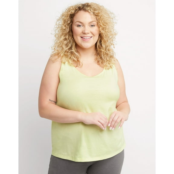 Hanes Tank Top Women's Tee Banded Neck Sleeveless Originals Plus Size 2X-4X