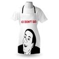 thumbnail image 3 of Groovy Apron Guy Meme Face Laughing Gestures Human Expression Humor Modern Illustration, Unisex Kitchen Bib Apron with Adjustable Neck for Cooking Baking Gardening, Black and White, by Ambesonne, 3 of 3
