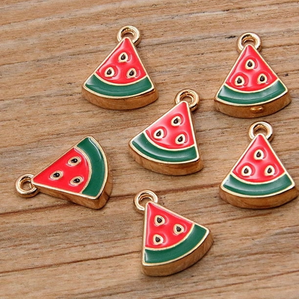 Accesorios de joyería de aleación KC colgante de aceite de gota de oro 10 frutas plátano manzana piña sandía