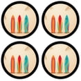 thumbnail image 2 of Silicone Non-Slip Drink Coasters with Removable Printed Absorbent Felt Pad - Set of 4 - Three Surfboards, 2 of 3