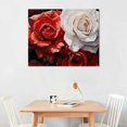 thumbnail image 2 of COMIO Black White And Red Rose Canvas Wall Art, Abstract Rose Flowers Picture Artworks Painting Print Posters Modern Home Decorations Framed Ready To Hang For Living Room Bedroom Bathroom Kitchen, 2 of 4