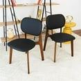 thumbnail image 2 of Korel Mid Century Modern Dining Chairs in Black Vegan Leather (Set of 2), 2 of 4