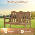 thumbnail image 3 of Naipo 2 Person Outdoor Garden Bench, Outdoor Bench with Wide Armrests and Backrest, All-Weather Patio Weatherproof , 2-Patio Bench Suit for Garden, Porch and Park, 3 of 10