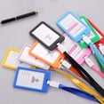 thumbnail image 1 of Porte-cartes d'Identité d'Employé Transparent Double Face Portable avec Étiquettes de Nom et Lanière, 1 of 7
