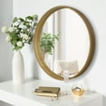 thumbnail image 3 of WallBeyond 24 inch Wood Round Mirror, Modern Circle Wall Mirror for Bathroom Vanity, Natural Wood, 3 of 6