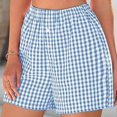 thumbnail image 4 of yillto Womens Pajama Short Cotton Soft Comfy Cute Sleepwear Elastic Loose Plaid Pjs Shorts Bottoms, 4 of 5
