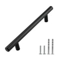 thumbnail image 2 of Modket M1607 Modern Euro Round Cabinet Handle 304 Stainless Steel — 7-1/2" Overall Length, 5" (128mm) Hole Centers, Matte Black— 1-Pack, 2 of 7