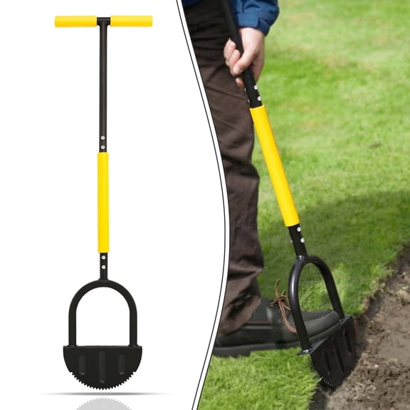 YARTTING Edger Lawn Tool, Manual Grass Edger with Half Moon Saw-Tooth Blade and Wide Footplate, Garden Edger for Lawn, Sidewalk & Garden Landscaping