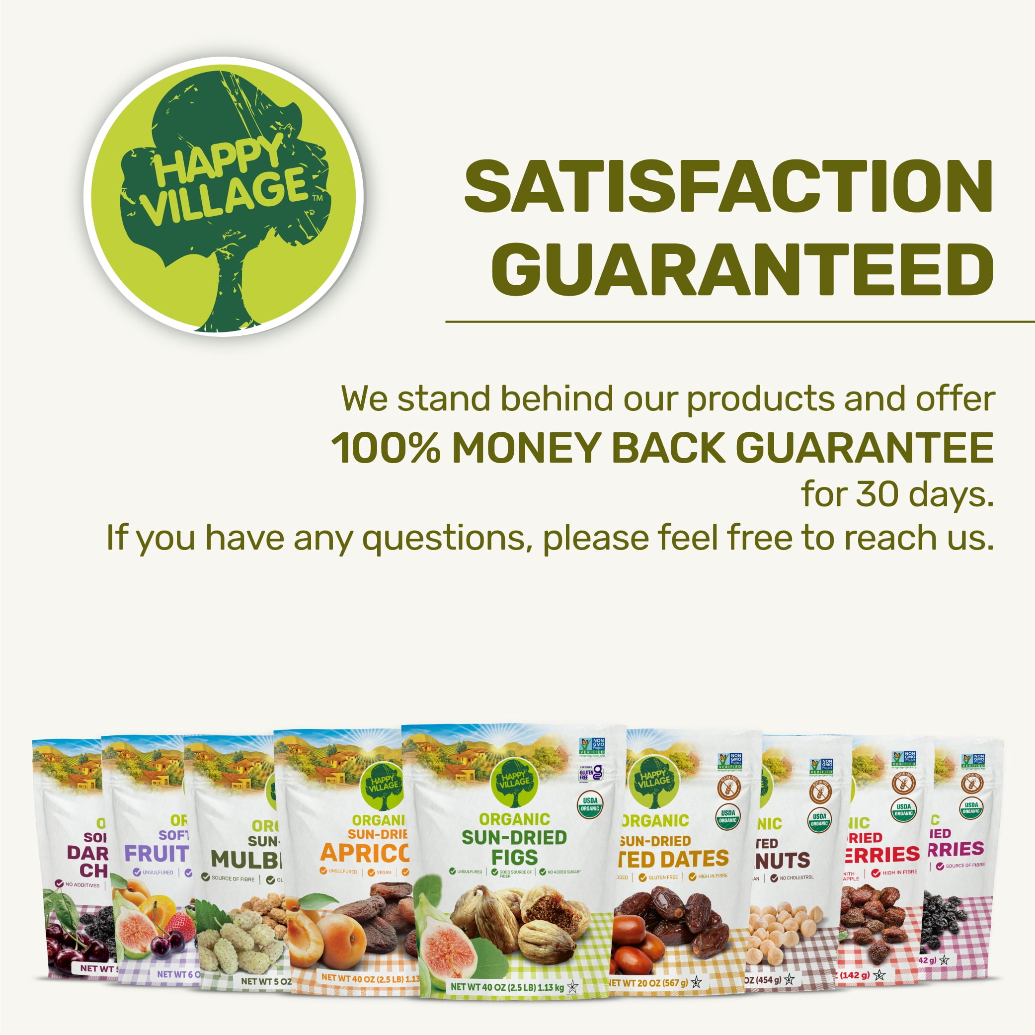 Happy Village Organic Soft Dried Figs On the Go – 3 Bags (15 Individual Portion Packs) | Healthy, Organic, Non-GMO, Vegan, Kosher, Gluten-Free Snack Packs