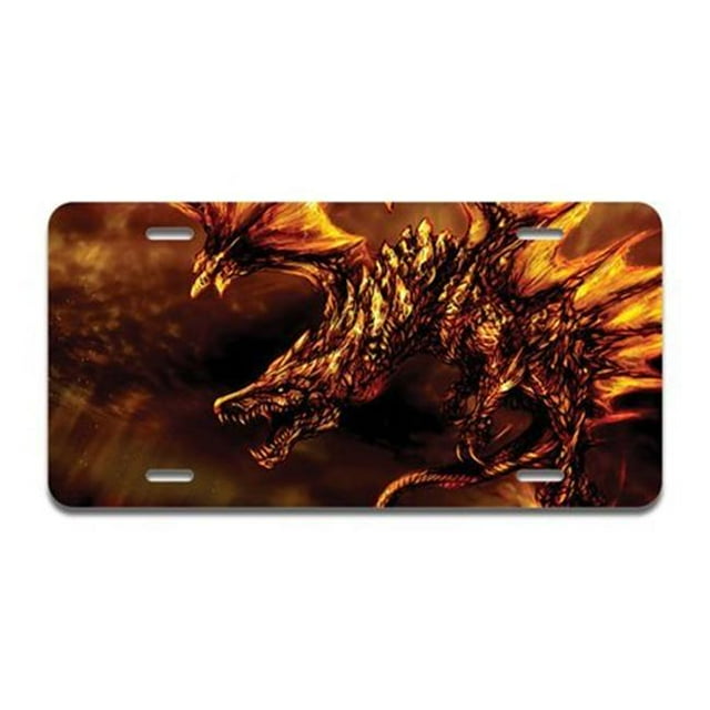 SignMission A-LP-03-259 Plaque d'Immatriculation en Aluminium - Dragon Doré