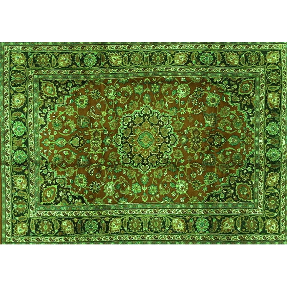 Ahgly Company Indoor Rectangle Persian Green Traditional Area Rugs, 2' x 5'