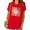 Red, variant on UNISHE Women's Daisy Smiley Face Graphic Short Sleeve T-Shirts Blue Trendy Summer Tops
