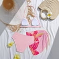 thumbnail image 3 of Emitonse Swimsuit Bikini Teen Girl 3 Piece,Girl's 3 Piece Bow Print Swimsuit Spaghetti Strap Crop Top Bikini Set Cute Mesh Ruched Cover Up Skirt Light Pink,Size 9-10 Years, 3 of 4